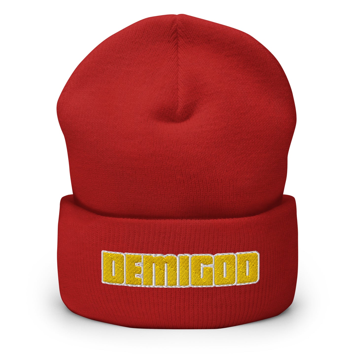 Demigod Embroidered Beanie - Mythical Style, Cozy Knit Cap - Unisex, Fashion Statement Accessory