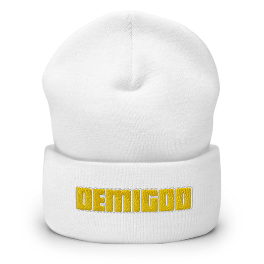 Demigod Embroidered Beanie - Mythical Style, Cozy Knit Cap - Unisex, Fashion Statement Accessory