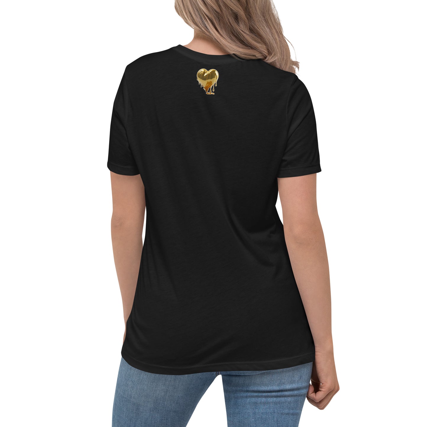 Jenasis 'Again' Album Tee with Gold Dripping Heart: A Fusion of Style and Comfort