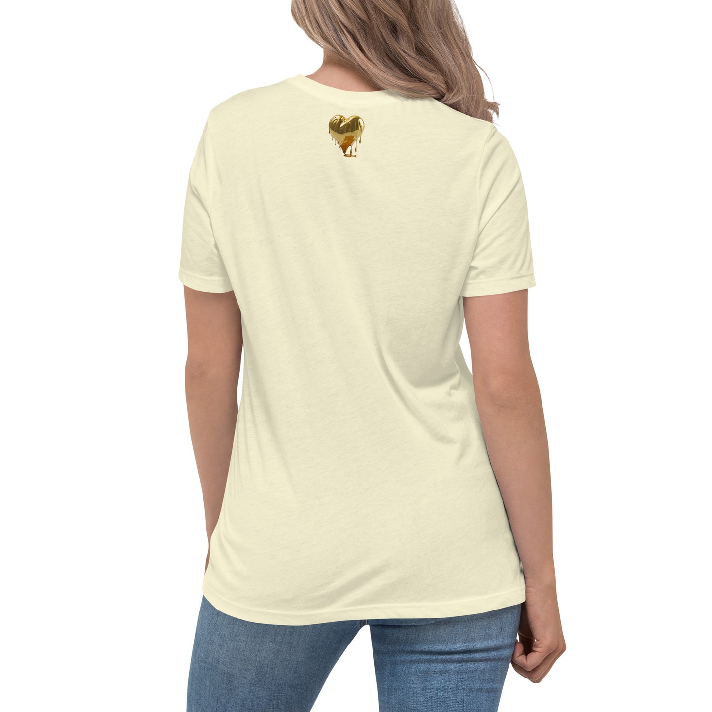 Jenasis 'Again' Album Tee with Gold Dripping Heart: A Fusion of Style and Comfort