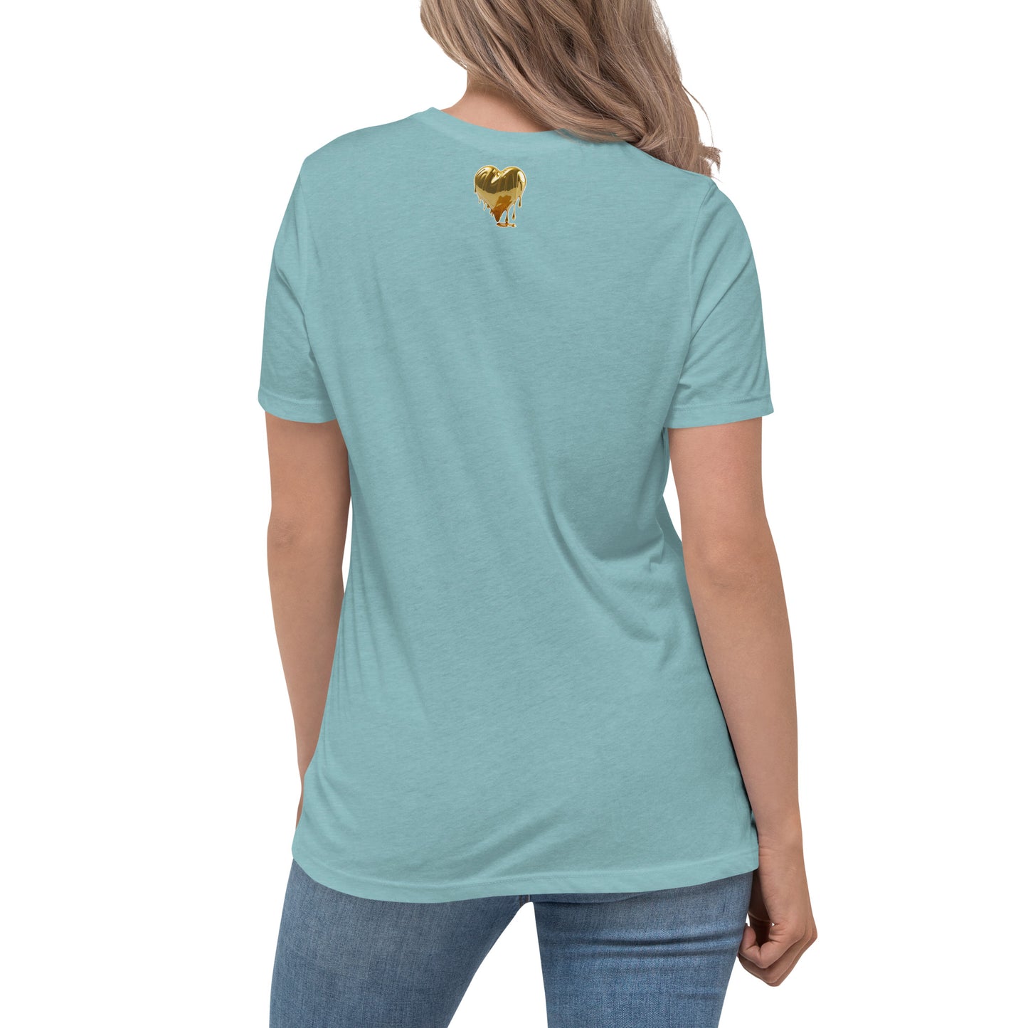 Jenasis 'Again' Album Tee with Gold Dripping Heart: A Fusion of Style and Comfort