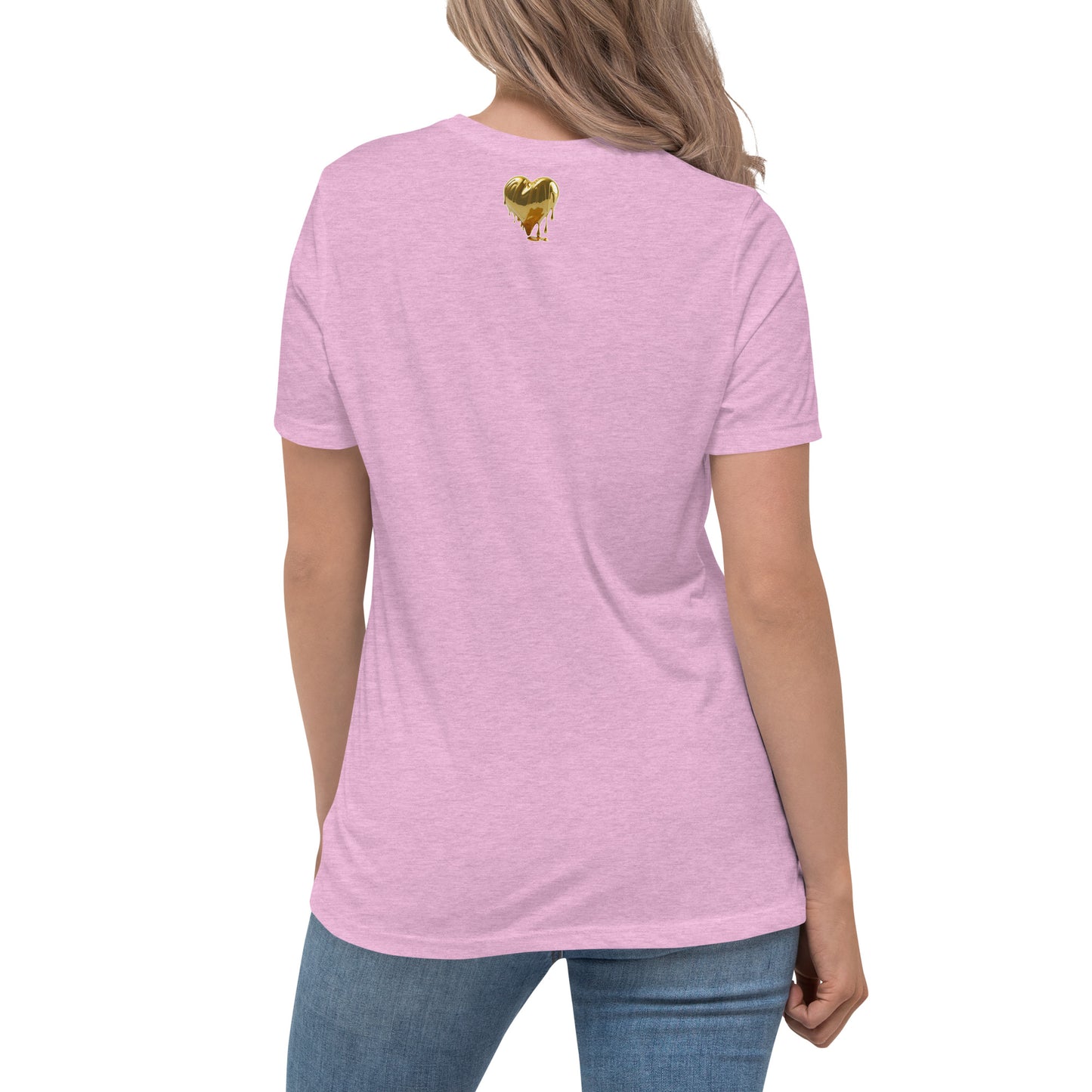 Jenasis 'Again' Album Tee with Gold Dripping Heart: A Fusion of Style and Comfort