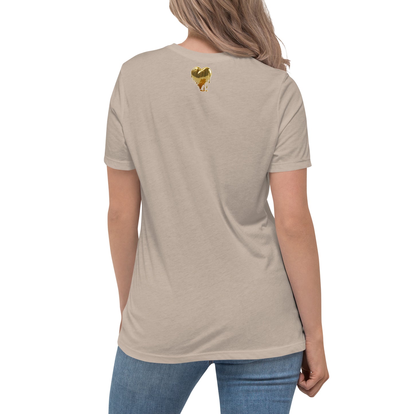 Jenasis 'Again' Album Tee with Gold Dripping Heart: A Fusion of Style and Comfort