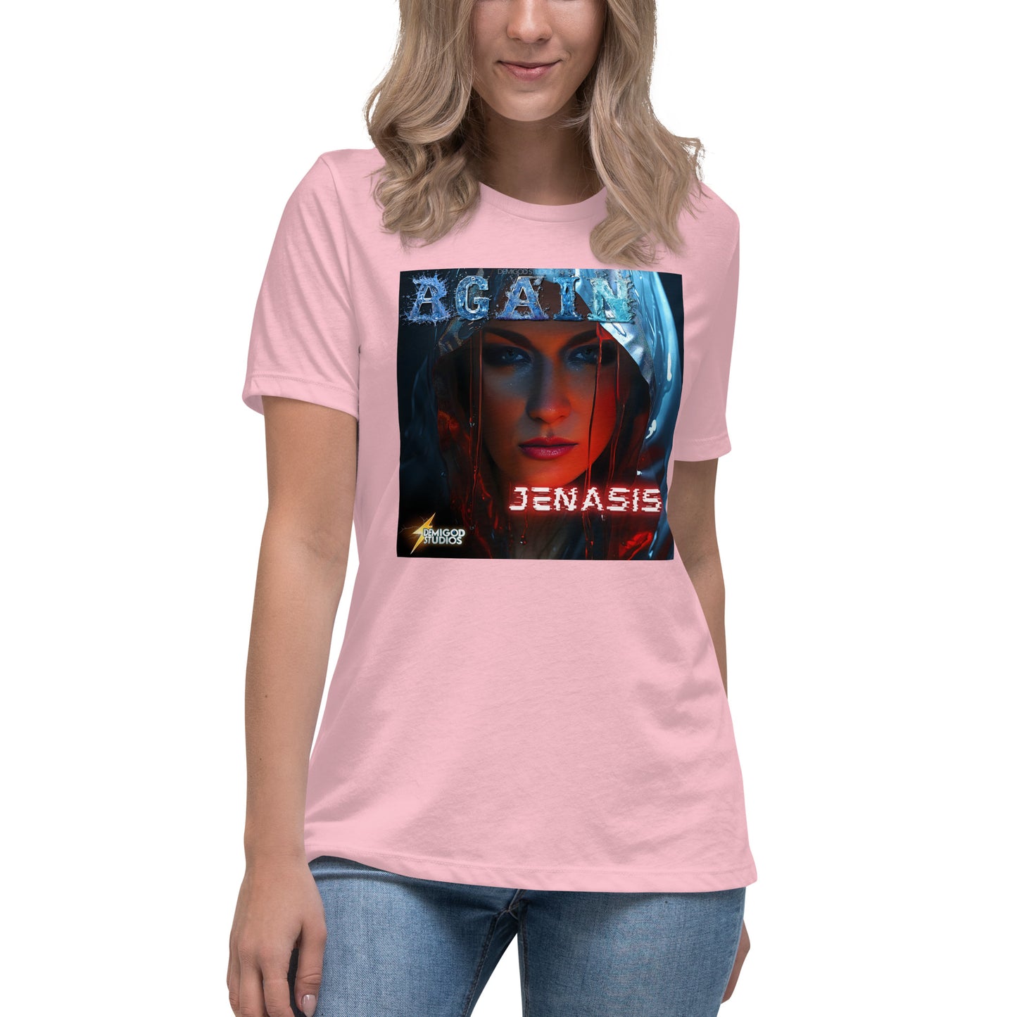 Jenasis 'Again' Album Tee with Gold Dripping Heart: A Fusion of Style and Comfort